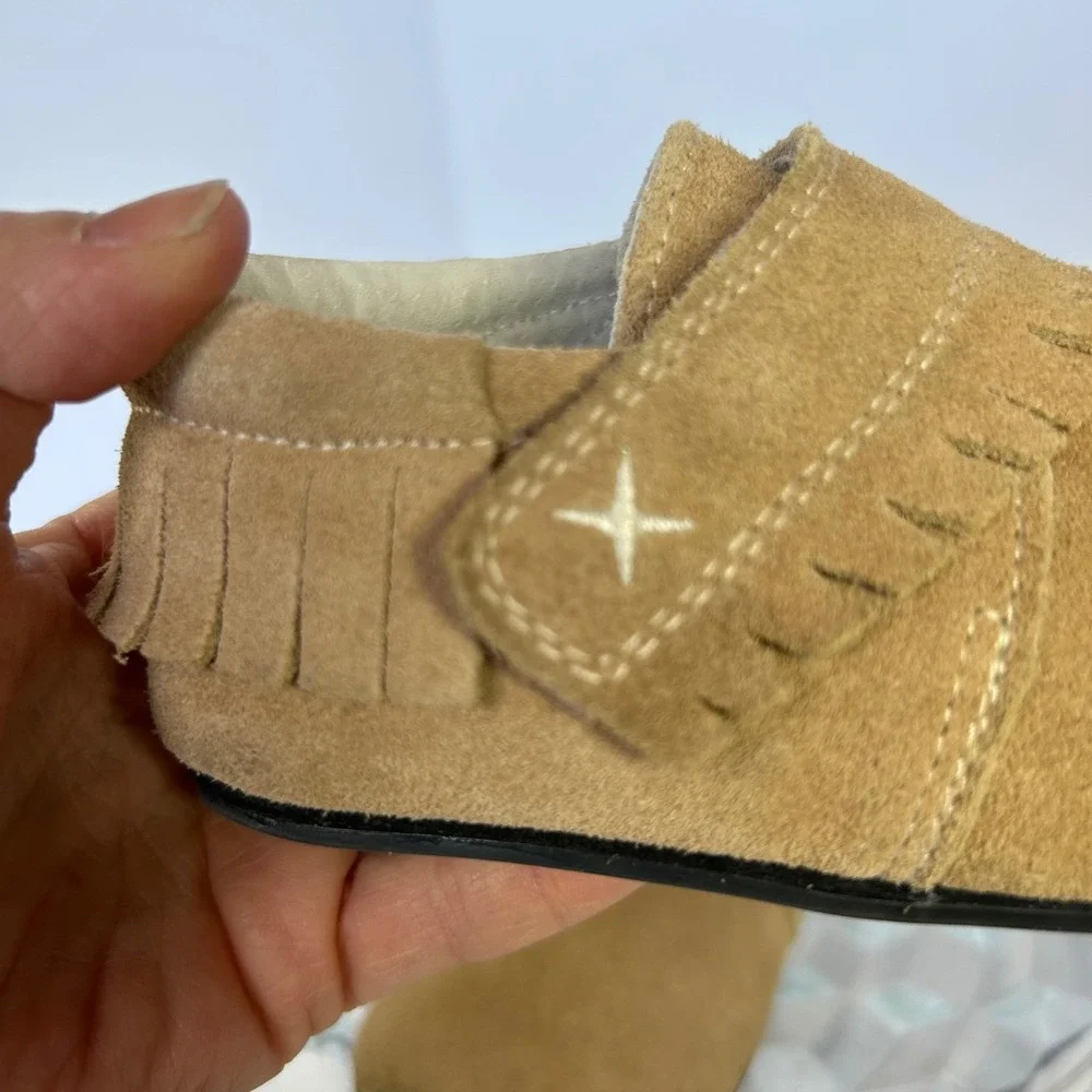 JACK &‎ LILY Baby Moccasins My Mocs Tan Fringe Shoes